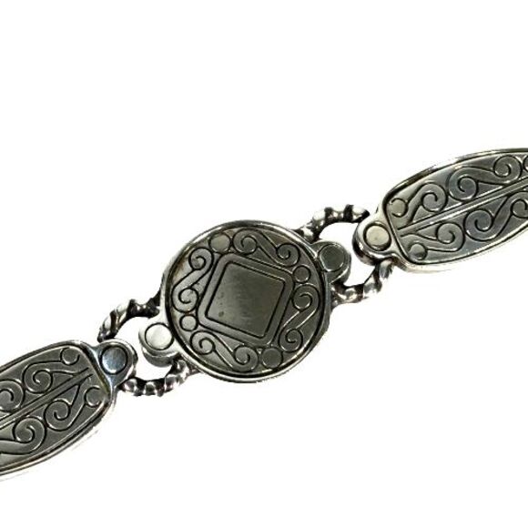 BRIGHTON Deco Lace Bracelet Silver Plated w/Cubic Zirconia Stones/ Rhinestones - Picture 12 of 16